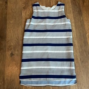 Womens medium sans souci dress blue and white striped